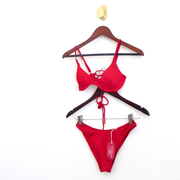 NEW! Kenny Flowers THE CALI Underwire Bikini Top and Bikini Set Red SZ S - Picture 10 of 16